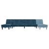 vidaXL L-shaped Sofa Bed Dark Grey 255x140x70 cm Velvet