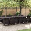 vidaXL Garden Dining Set with Cushions with Cushion 15 pcs Brown PP