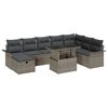 vidaXL Garden Sofa Set with Cushion 9 pcs Grey Poly rattan