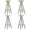 vidaXL Bar Stools 4 pcs Rough Mango Wood