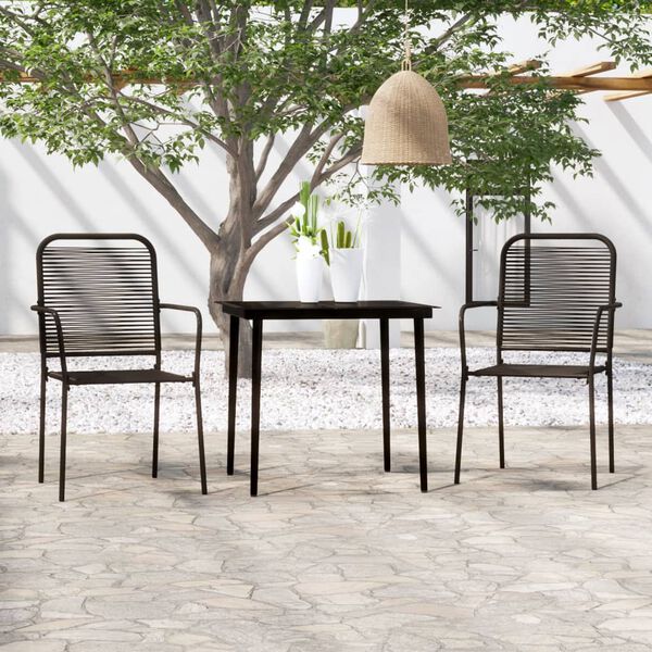vidaXL 3 Piece Garden Dining Set Black