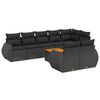 vidaXL 9 Piece Garden Sofa Set with Cushions Black Poly Rattan
