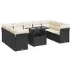 vidaXL 10 Piece Garden Sofa Set with Cushions Black Poly Rattan