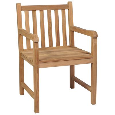 vidaXL Garden Chairs 4 pcs with Cream Cushions Solid Teak Wood