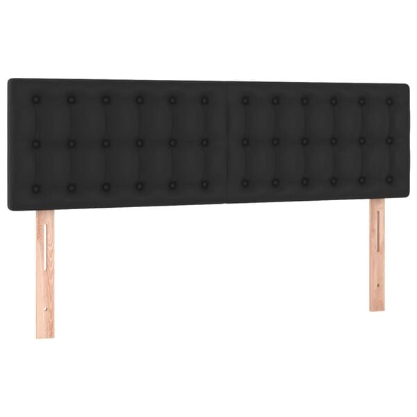vidaXL Headboards Black 144x5x78/88 cm Faux Leather