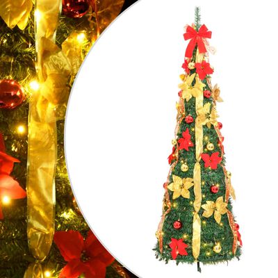 vidaXL Artificial Christmas Tree Pop-up 200 LEDs Green 210 cm