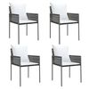 vidaXL 5 Piece Garden Dining Set with Cushions Poly Rattan and Steel