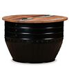 vidaXL Coffee Table Solid Reclaimed Wood Black Barrel Shape