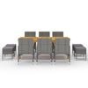 vidaXL 11 Piece Garden Dining Set Grey