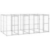 vidaXL Dog Kennel | Silver | Galvanised Steel | Large | Dog Kennel | Rectangular