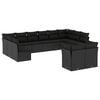 vidaXL 12 Piece Garden Sofa Set with Cushions Black Poly Rattan
