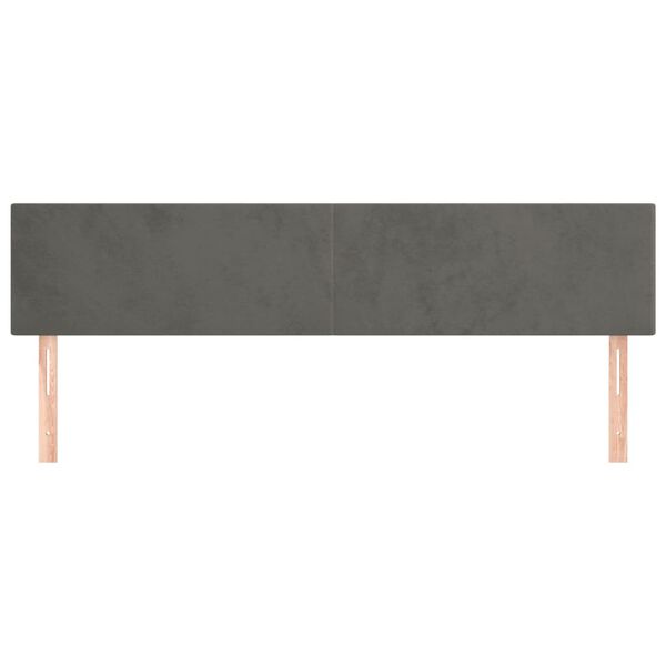 vidaXL Headboards Dark Grey 200x5x78/88 cm Velvet