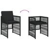 vidaXL Garden Chairs with Cushions 4 pcs Black Poly Rattan