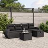 vidaXL 5 Piece Garden Sofa Set with Cushions Black Poly Rattan
