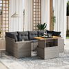 vidaXL 7 Piece Garden Sofa Set with Cushions Grey Poly Rattan