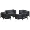 vidaXL 9 Piece Garden Lounge Set with Anthracite Cushions Pinewood