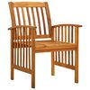 vidaXL Garden Dining Chairs 3 pcs with Cushions Solid Acacia Wood