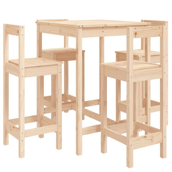 vidaXL 5 Piece Garden Bar Set Solid Wood Pine