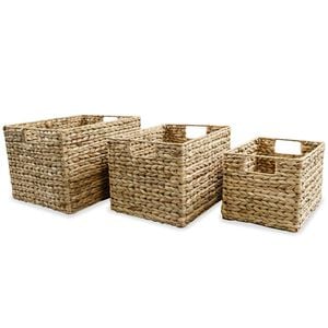 vidaXL Storage Box | Brown | Water hyacinth and metal frame