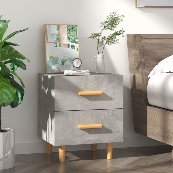vidaXL Bed Cabinet Concrete Grey 40x35x47.5 cm