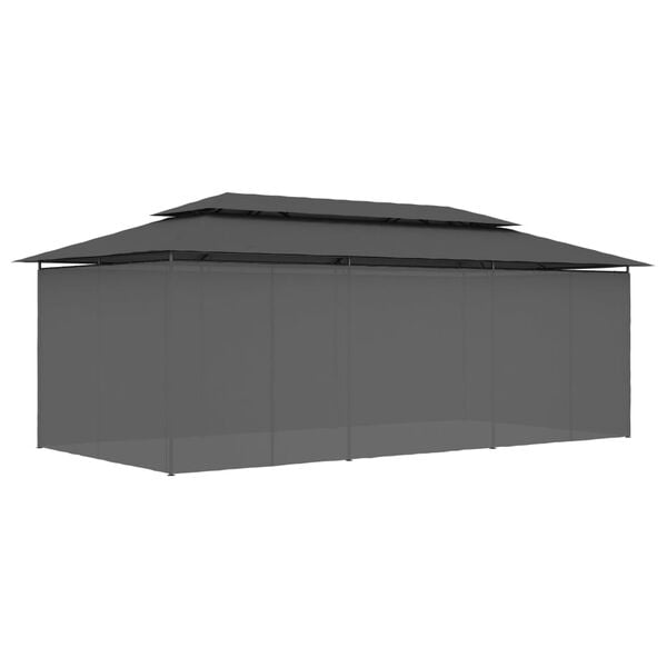 vidaXL Gazebo with Curtains 600x298x270 cm Anthracite