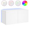 vidaXL TV Wall Cabinet with LED Lights White 80x35x41 cm
