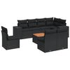 vidaXL 9 Piece Garden Sofa Set with Cushions Black Poly Rattan
