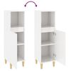 vidaXL Bathroom Cabinet High Gloss White 30x30x100 cm Engineered Wood