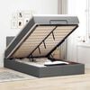 vidaXL Ottoman Bed with Mattress & LEDs Dark Grey King Single Fabric