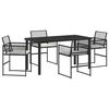 vidaXL Garden Dining Set 5 pcs Black Poly Rattan