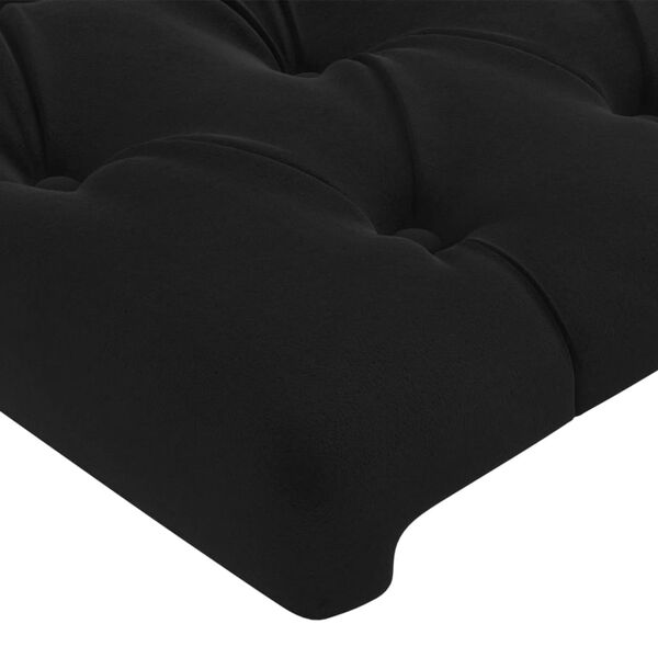 vidaXL Headboard Black 100x7x118/128 cm Velvet