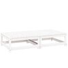 vidaXL Garden Footstools with Cushions 2 pcs White Solid Pinewood