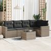 vidaXL 6 Piece Garden Sofa Set with Cushions Grey Poly Rattan