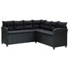 vidaXL 6 Piece Garden Lounge Set with Cushions Poly Rattan Black