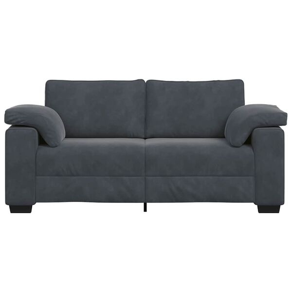 vidaXL Loveseat Sofa Dark Grey 180x77x82 cm Velvet