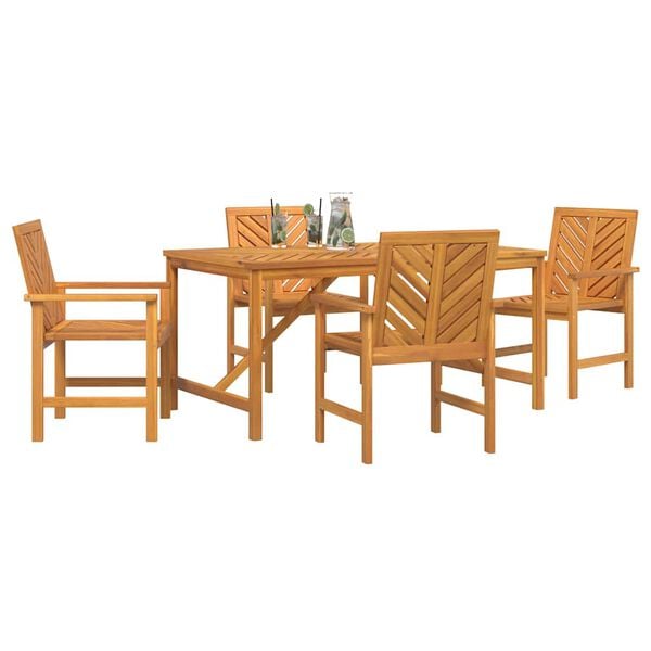 vidaXL Garden Dining Set 5 pcs Brown Solid acacia wood