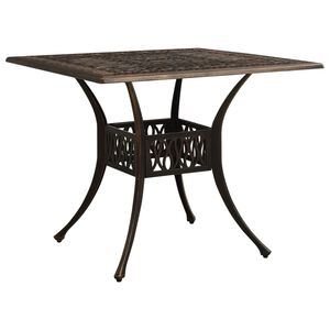 vidaXL Garden Table | Bronze | Cast Aluminium | Medium | Decorative Inlays