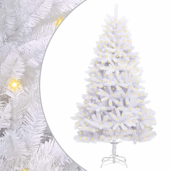 vidaXL Artificial Christmas Tree White 180 cm PVC and Metal