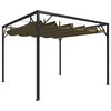 vidaXL Garden Gazebo | Taupe | Powder-coated steel | 3x3 m | Retractable