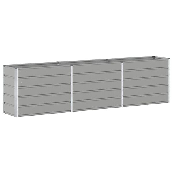 vidaXL Planter Light Grey 290 x 90 x 77 cm Galvanised Steel