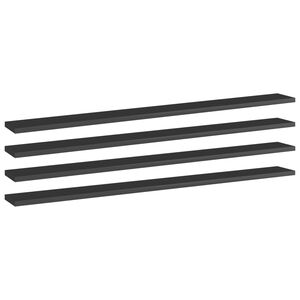 vidaXL Bookshelf Boards 4 pcs High Gloss Black 100x10x1,5 cm Engineered Wood