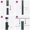 vidaXL Fence Posts Manual 13 pcs Green Ø32mm 190 cm Galvanised steel