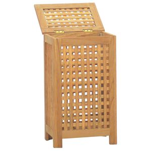 vidaXL Laundry Basket Natural Solid Teak Wood