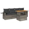 vidaXL 5 Piece Garden Sofa Set with Cushions Grey Poly Rattan