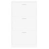 vidaXL Shoe Cabinet White 59x17x108 cm Engineered Wood