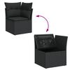 vidaXL 14 Piece Garden Sofa Set with Cushions Black Poly Rattan