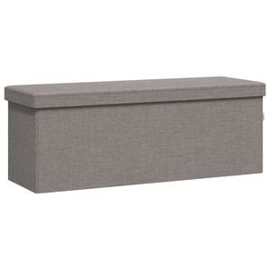 vidaXL Storage Bench Foldable Light Grey Faux Linen