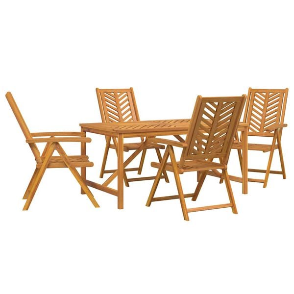 vidaXL Garden Dining Set 5 pcs Brown Solid Acacia Wood
