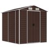 vidaXL Garden Shed | Brown | Galvanised Steel | 191x215x198 cm | Garden Shed