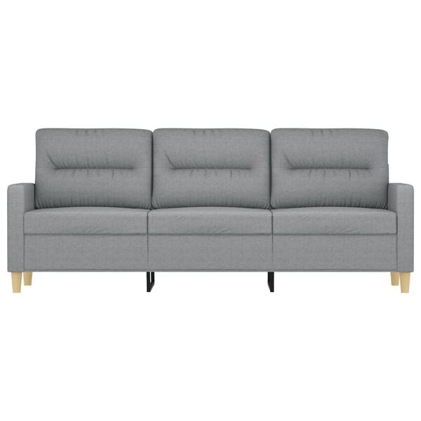 vidaXL 3-Seater Sofa Light Grey 180 cm Fabric